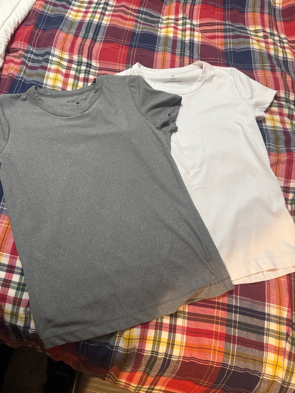 Rebel Sugar Kids Short-Sleeve Tee Set - Gray & White youth